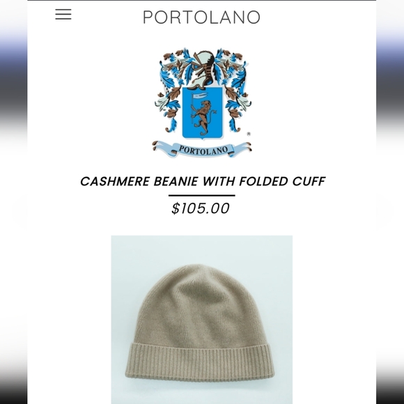 PORTALANO CASHMERE BEANIE WITH FOLDED CUFF - Picture 2 of 5